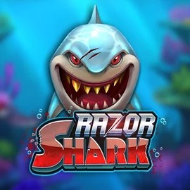 Logo of Razor Shark from Push Gaming at Rabbit Reel Casino